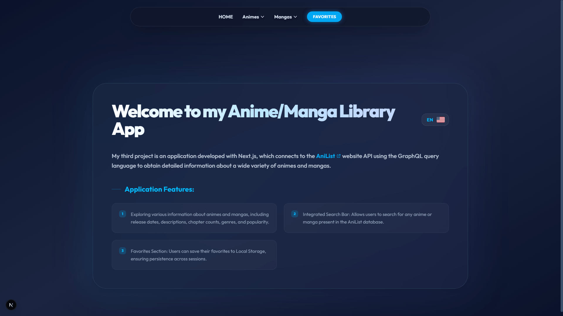 Screenshot of Anime Database application